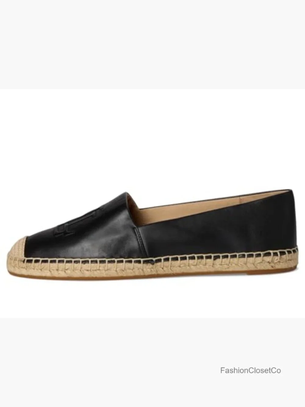 Nappa Leather Espadrille Ballet Flat Pull-On